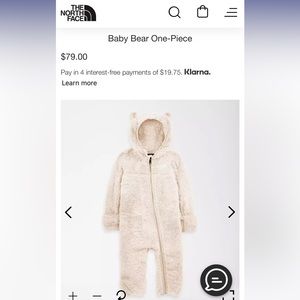 The North Face infant bunting 0-3 months